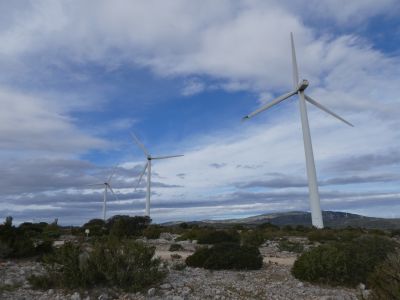 Vue éoliennes Fitou