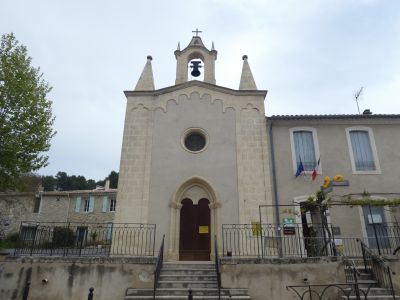 Vue église Nages
