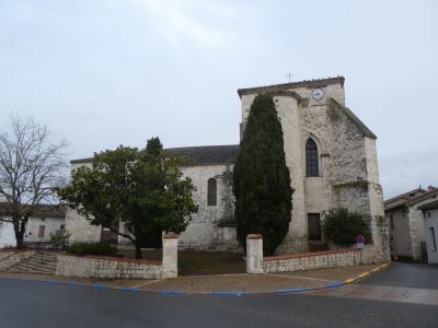 Vue église Cazes
